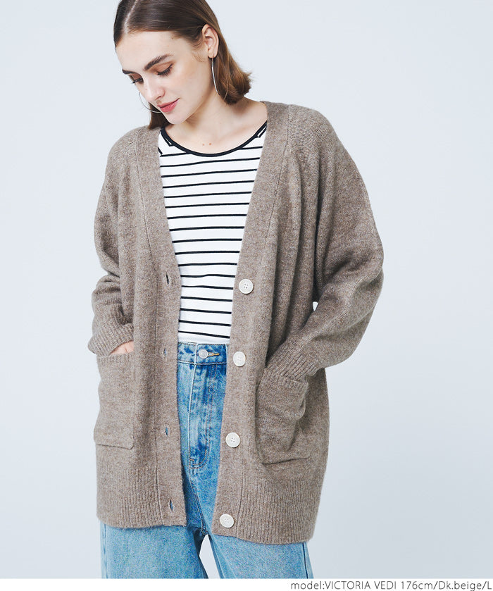 Yak-style raglan knit cardigan