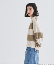 Women's fluffy yak-style ribbed crew neck knit (Not available for mail order)