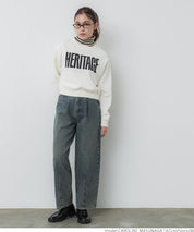 Flocked logo cropped brushed sweatshirt