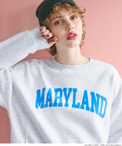 Flocked logo cropped brushed sweatshirt