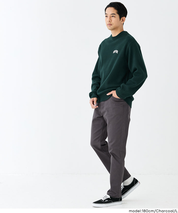 男裝修身彈力直筒褲