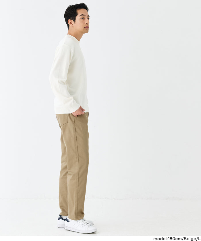 男裝修身彈力直筒褲