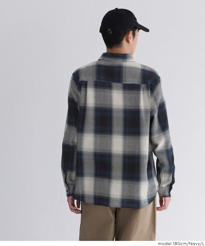 ［特價$259→$199］男裝文青格紋長袖襯衫