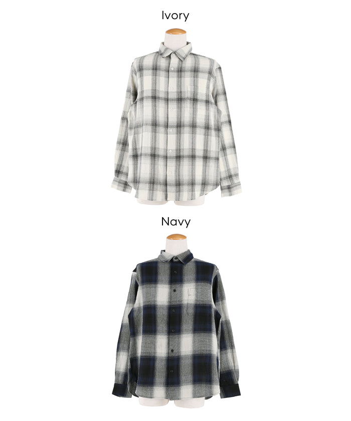 ［特價$259→$199］男裝文青格紋長袖襯衫