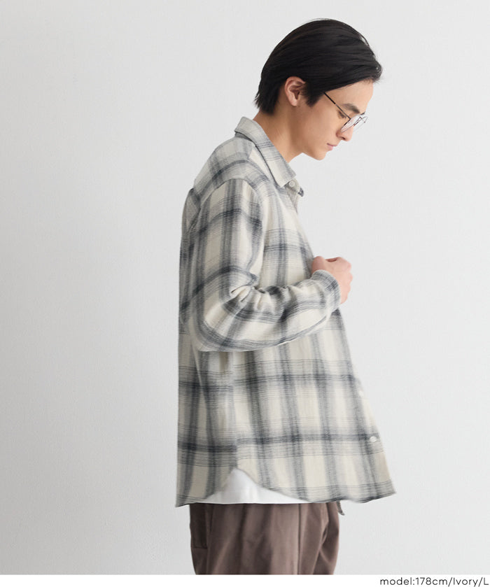 ［特價$259→$199］男裝文青格紋長袖襯衫