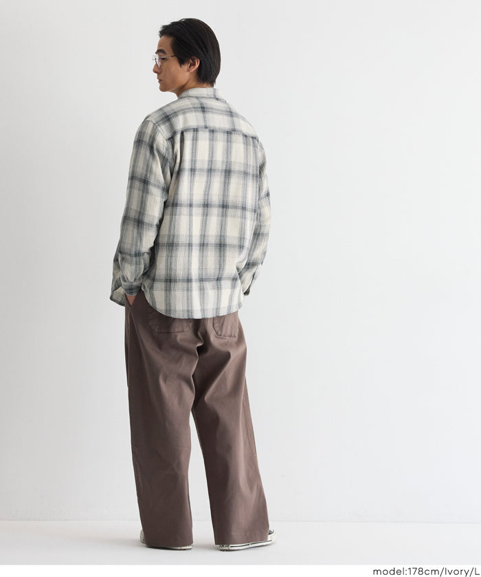 ［特價$259→$199］男裝文青格紋長袖襯衫