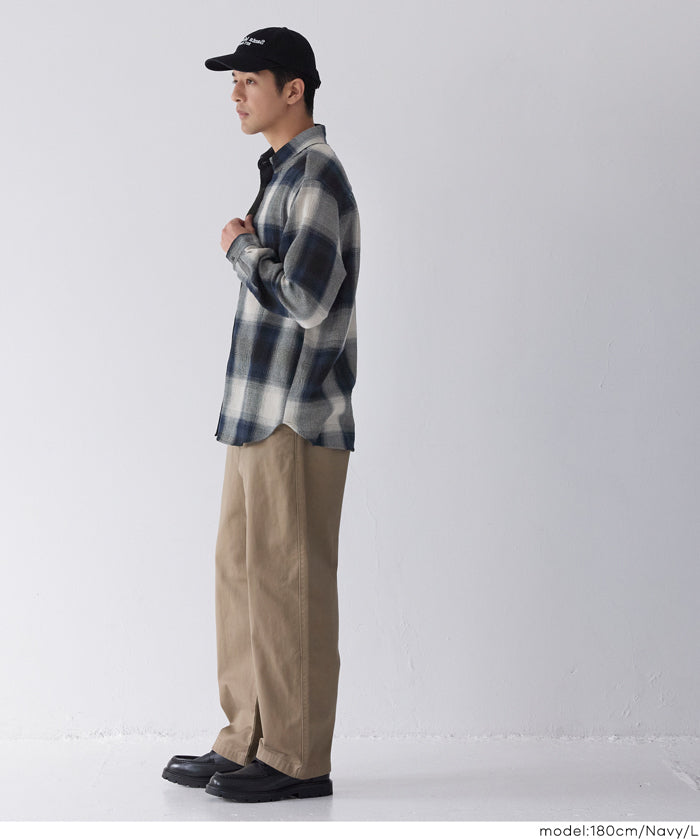 ［特價$259→$199］男裝文青格紋長袖襯衫