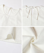 【可配套】棉質白色無袖上衣 (Cotton sleeveless)