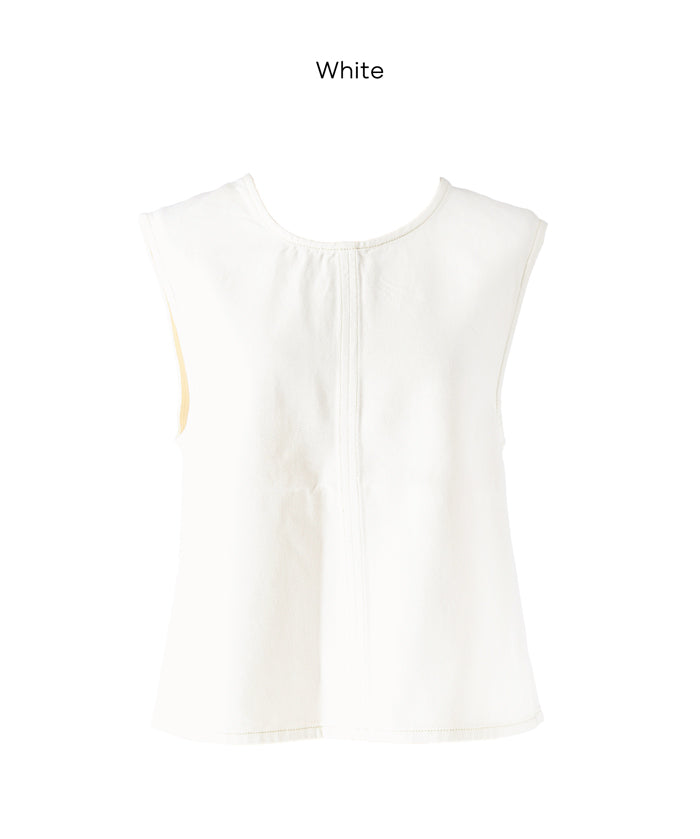【可配套】棉質白色無袖上衣 (Cotton sleeveless)