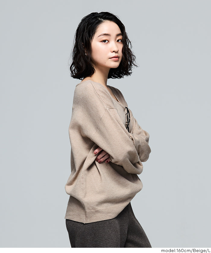 【早秋新品】 【Rich Knit 軟糯針織】V領長袖針織上衣