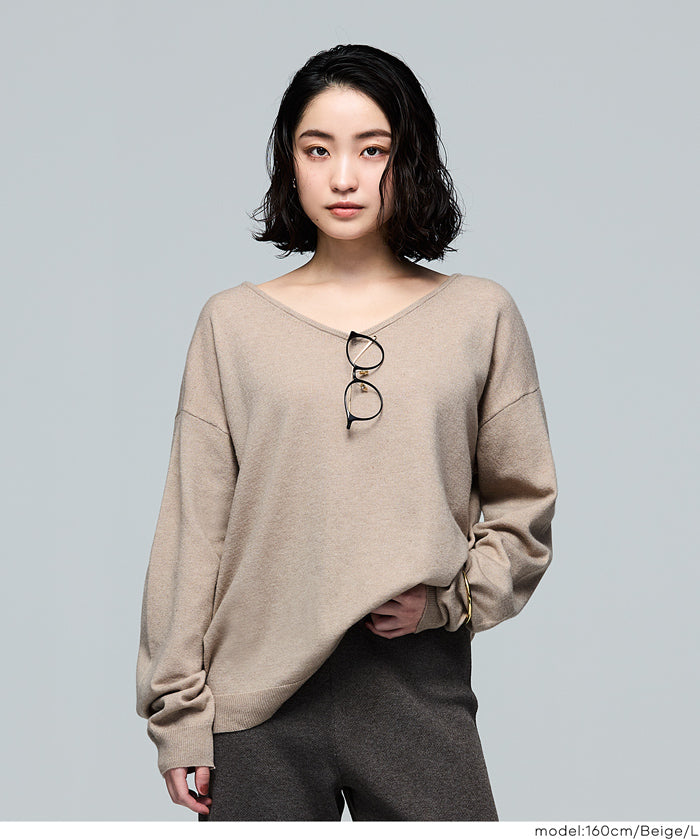 【早秋新品】 【Rich Knit 軟糯針織】V領長袖針織上衣