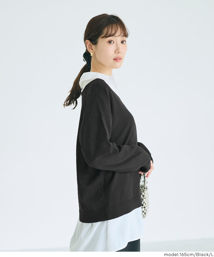 【早秋新品】 【Rich Knit 軟糯針織】V領長袖針織上衣
