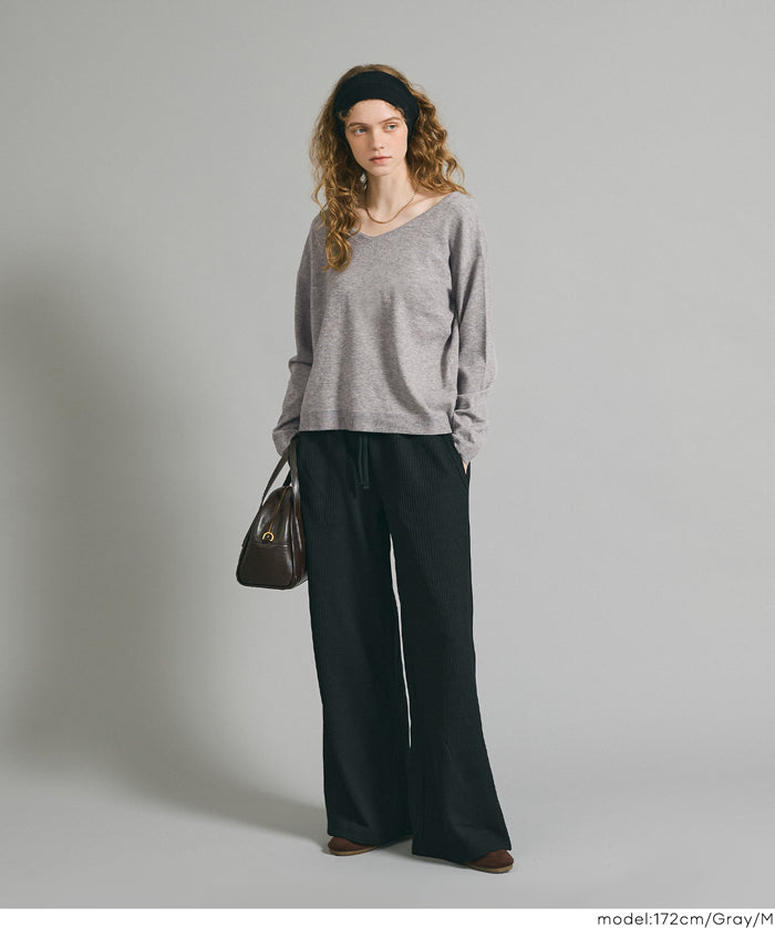 【早秋新品】 【Rich Knit 軟糯針織】V領長袖針織上衣