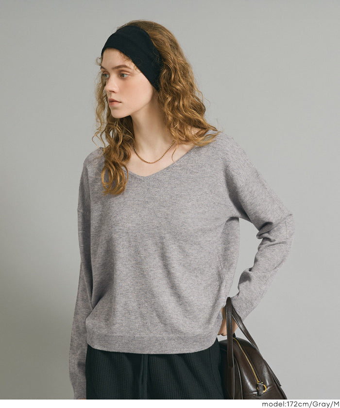 【早秋新品】 【Rich Knit 軟糯針織】V領長袖針織上衣