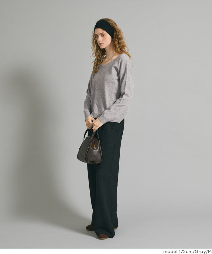 【早秋新品】 【Rich Knit 軟糯針織】V領長袖針織上衣