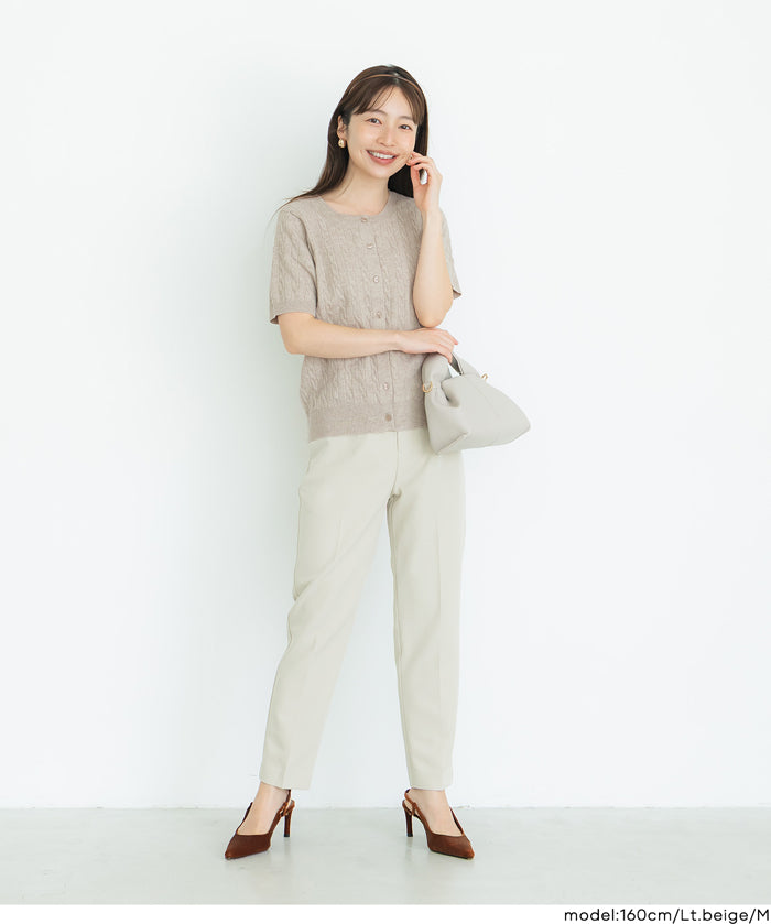 【早秋新品】 【Rich Knit 軟糯針織】麻花針織短袖開衫