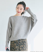 Dolman sleeve and boat neck knit