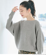 Dolman sleeve and boat neck knit