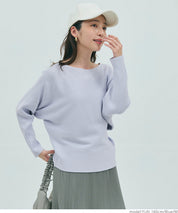 Dolman sleeve and boat neck knit