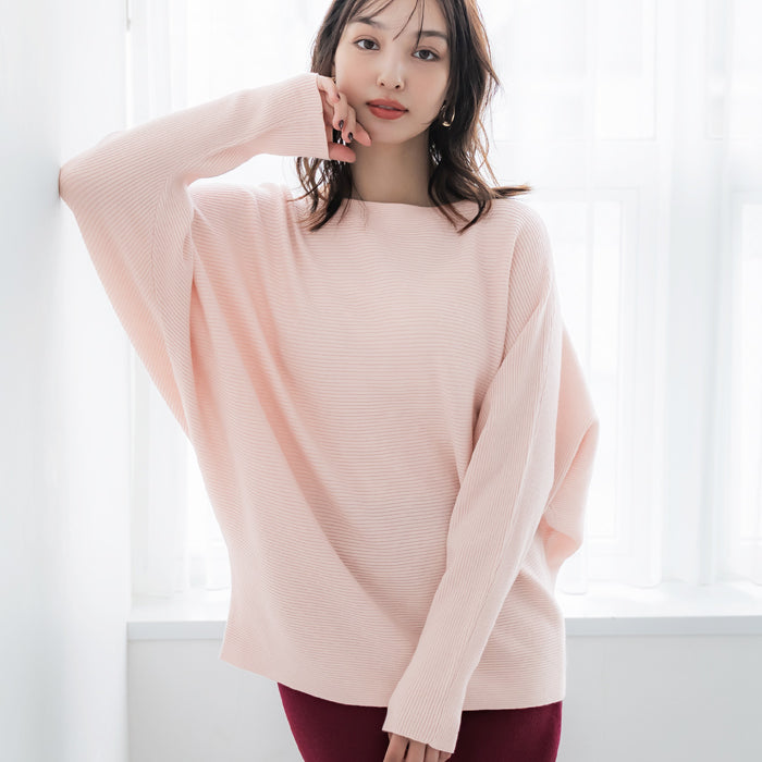 新色登場!【蝙蝠袖系列】氣質船領針織毛衣