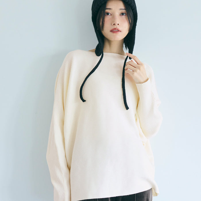 新色登場!【蝙蝠袖系列】氣質船領針織毛衣