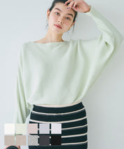 Dolman sleeve and boat neck knit