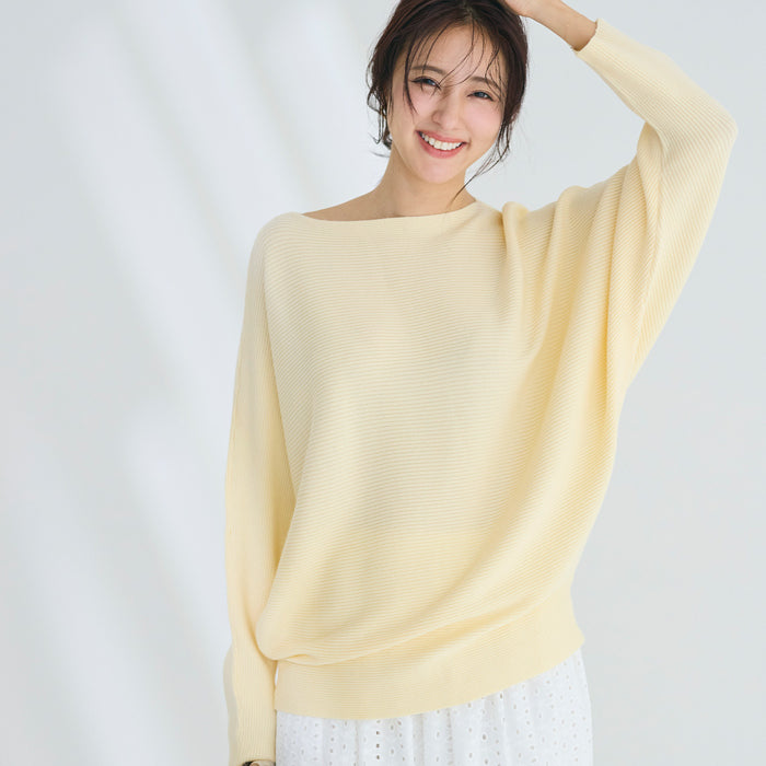 新色登場!【蝙蝠袖系列】氣質船領針織毛衣