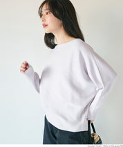 Dolman sleeve and boat neck knit