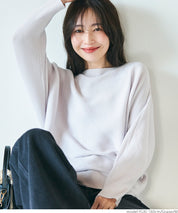 Dolman sleeve and boat neck knit