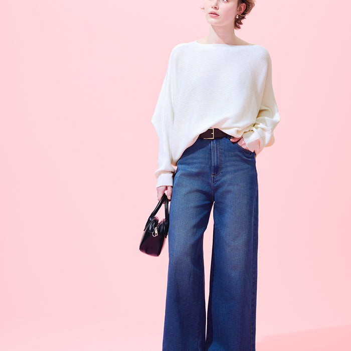 新色登場!【蝙蝠袖系列】氣質船領針織毛衣