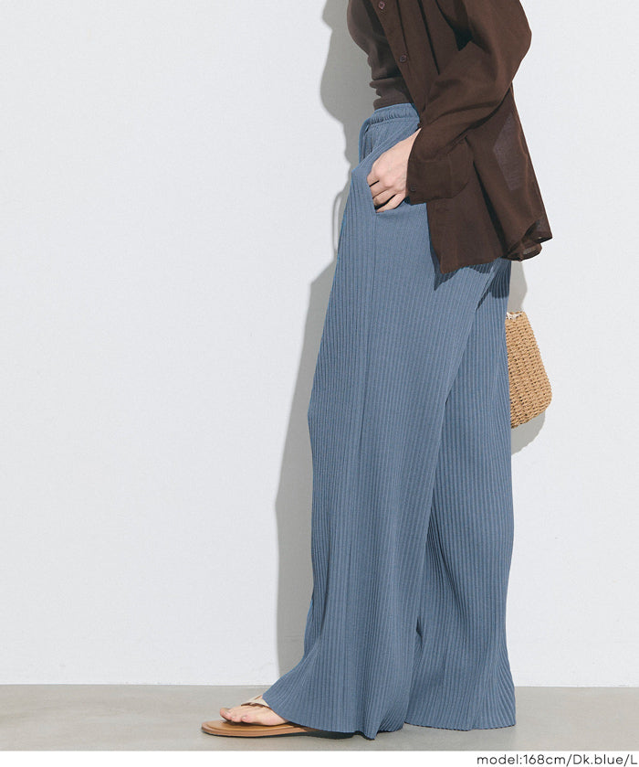 【可剪裁】薄款 直筒舒適百褶休閒寬褲