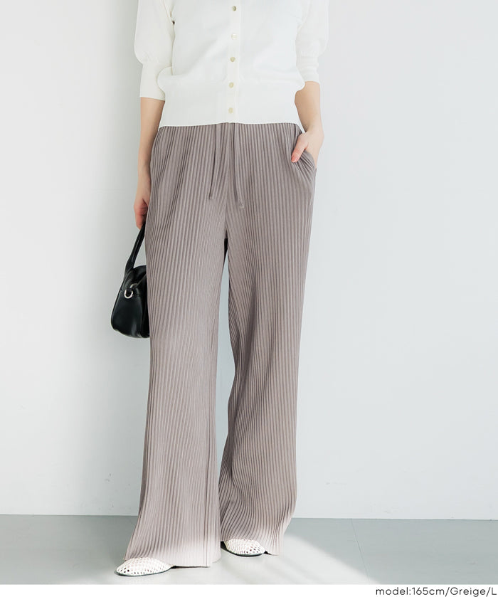 【可剪裁】薄款 直筒舒適百褶休閒寬褲