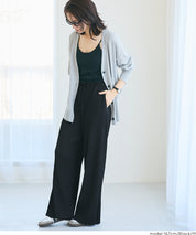 【可剪裁】薄款 直筒舒適百褶休閒寬褲