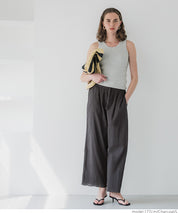 Lightweight cotton willow textured casual pants 