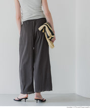 Lightweight cotton willow textured casual pants 