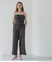 Lightweight cotton willow textured casual pants 