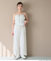 Lightweight cotton willow textured casual pants 