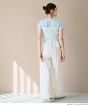 Lightweight cotton willow textured casual pants 