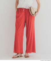 Lightweight cotton willow textured casual pants 