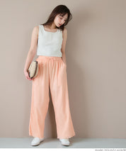 Lightweight cotton willow textured casual pants 
