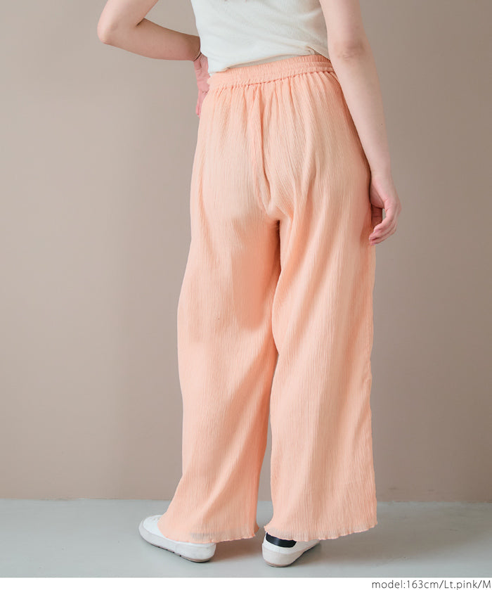 Lightweight cotton willow textured casual pants 