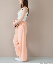 Lightweight cotton willow textured casual pants 