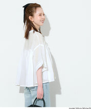 日系小V領荷葉娃娃襯衫 (Cambric Flare Blouse)
