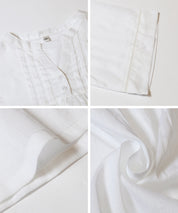 日系小V領荷葉娃娃襯衫 (Cambric Flare Blouse)