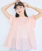 日系百褶荷葉造型娃娃上衣(Cotton gathered blouse)