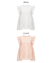 日系百褶荷葉造型娃娃上衣(Cotton gathered blouse)