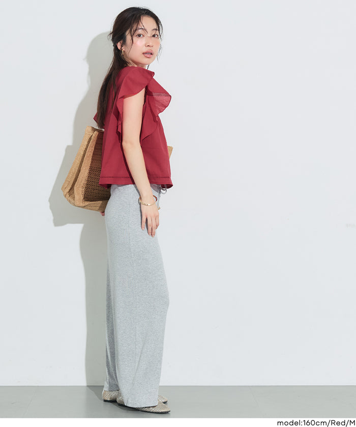 日系棉質荷葉袖襯衫 (Ruffled sleeves  Blouse)