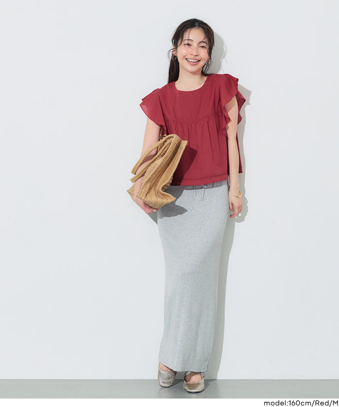 日系棉質荷葉袖襯衫 (Ruffled sleeves  Blouse)