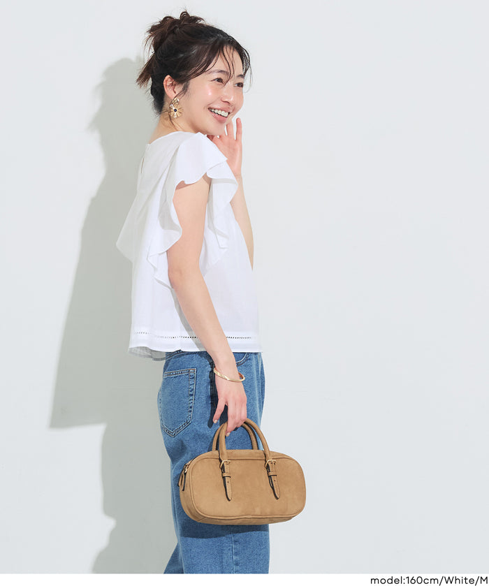日系棉質荷葉袖襯衫 (Ruffled sleeves  Blouse)