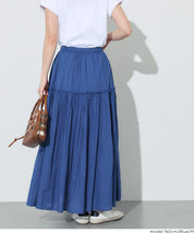 日系棉質氣質A字長裙(Cotton voile gathered panel skirt)